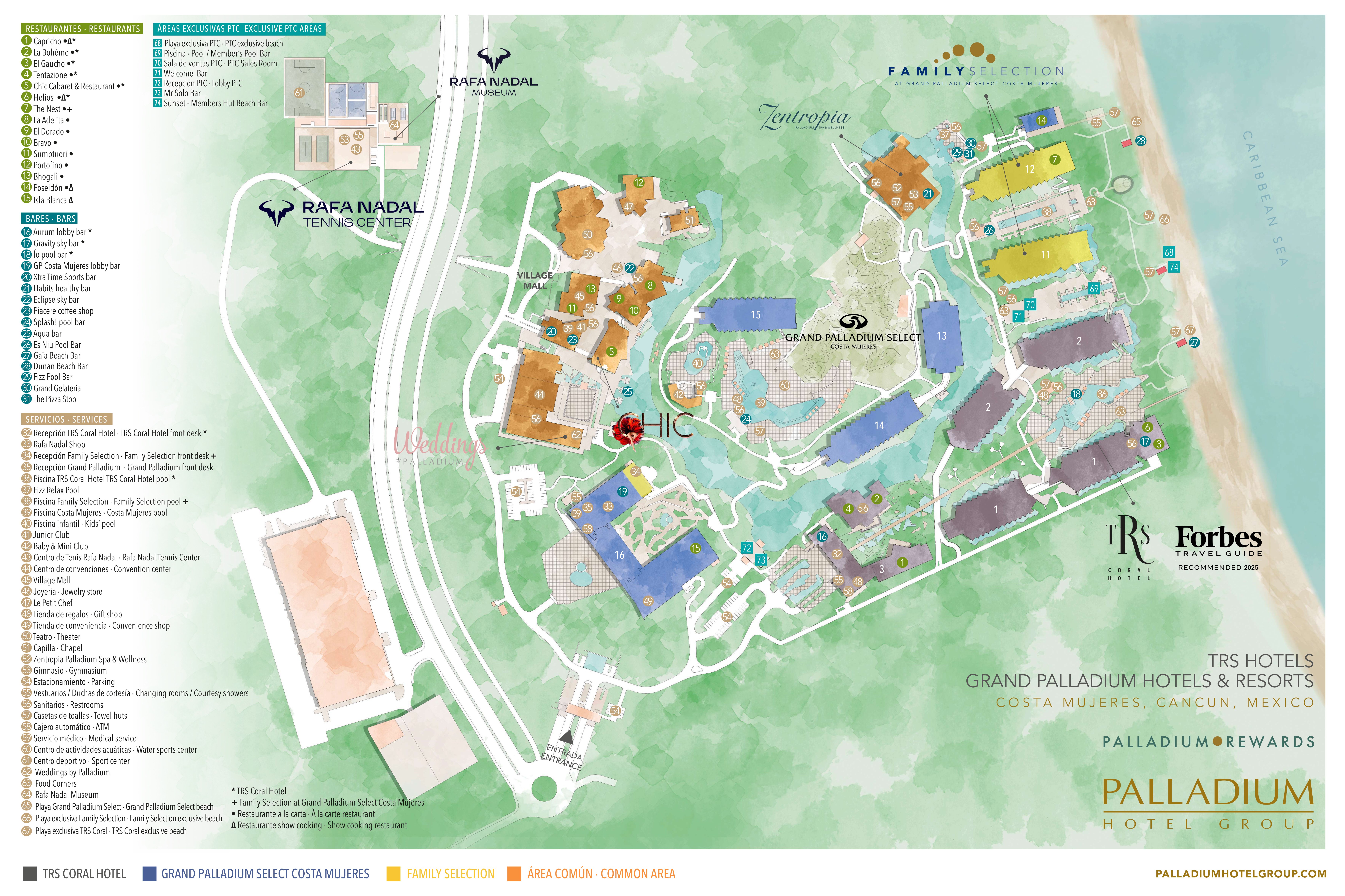 Grand Palladium Costa Mujeres resort map.